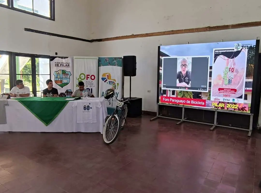Foro Paraguayo de Bicicletas - Edición #Pilar 
Panel híbrido: Desafío del Ciclismo en Pilar con la presencia del Ing. Denis Rodríguez emprendedor y fundador de RODBICYCLES fábrica de bicicletas urbanas y Jero Buman propulsor de la #bicisendapy más larga de Sudamérica. 🚲🚴🚴‍♀️♻️