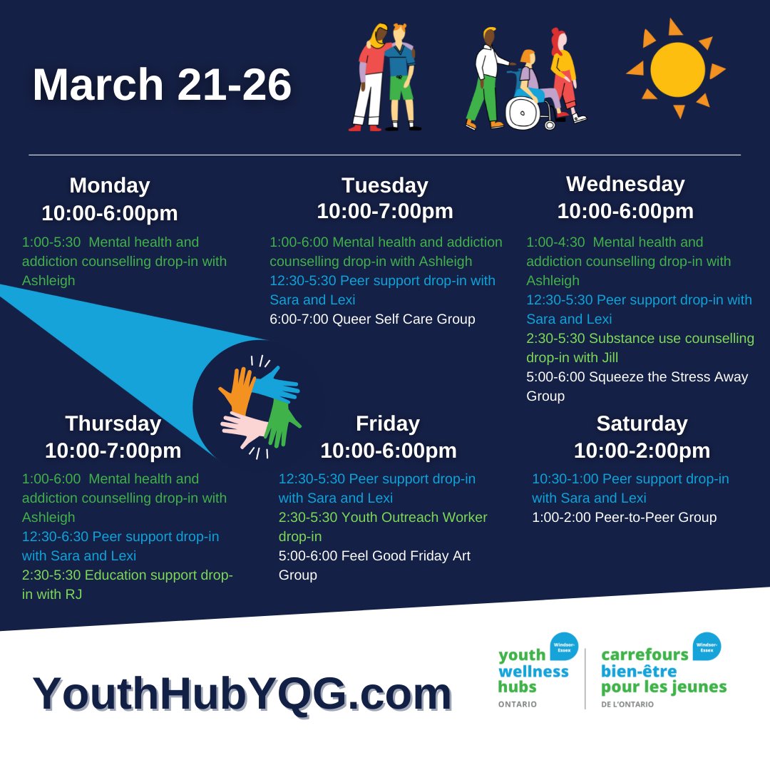 youthhubyqg's tweet photo. We are officially open for services on Monday! Here's an overview of what our week is going to look like at the Hub. Check our daily story posts to for more... https://t.co/hI76Fvm3Tn