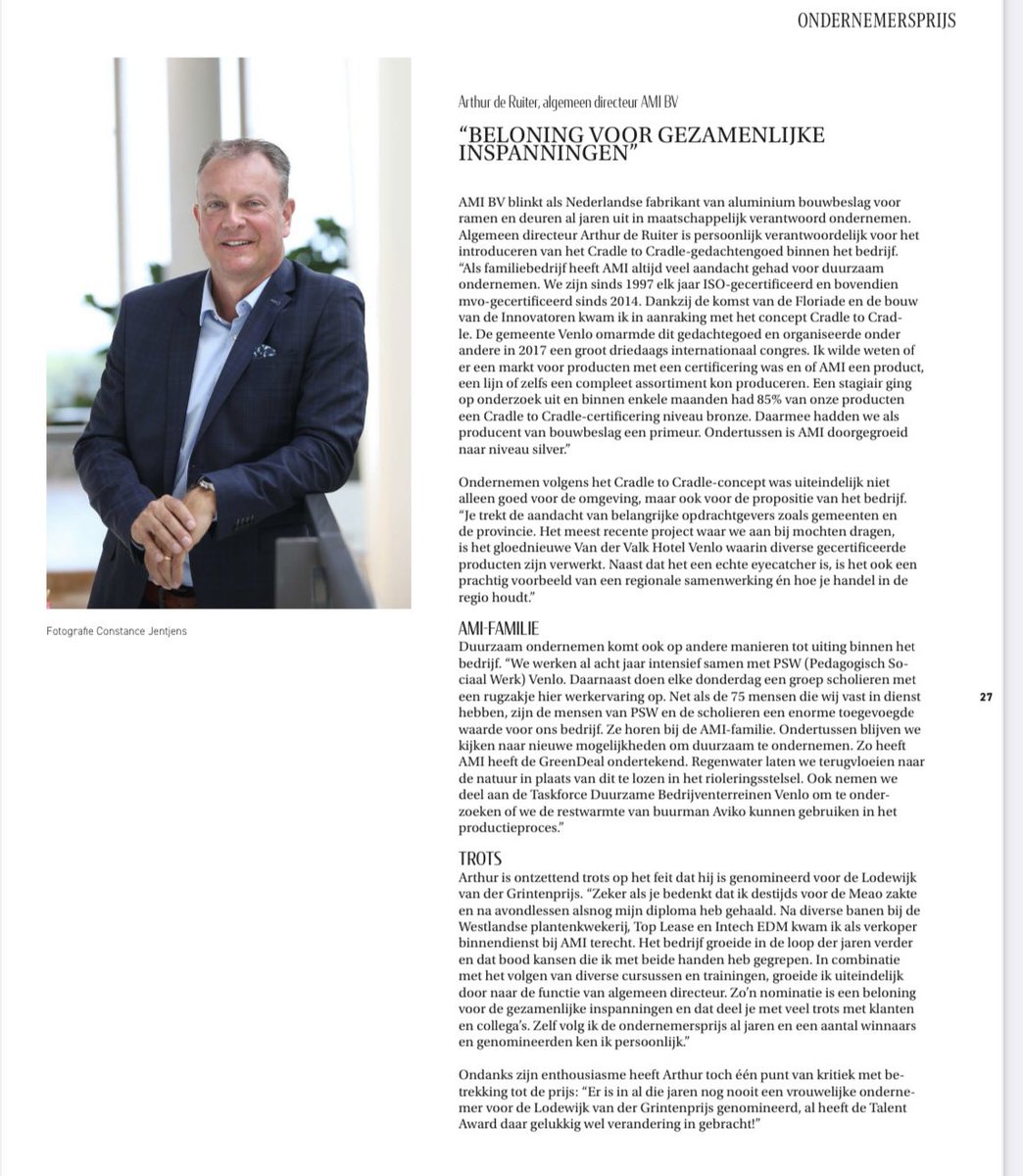 Mooie bijdrage van de genomineerden voor de @LvdGprijs in het nieuwste magazine van <a href="/NoordLimburgBiz/">NoordLimburgBusiness</a> #Business #LVDG #Duurzaam #Venlo