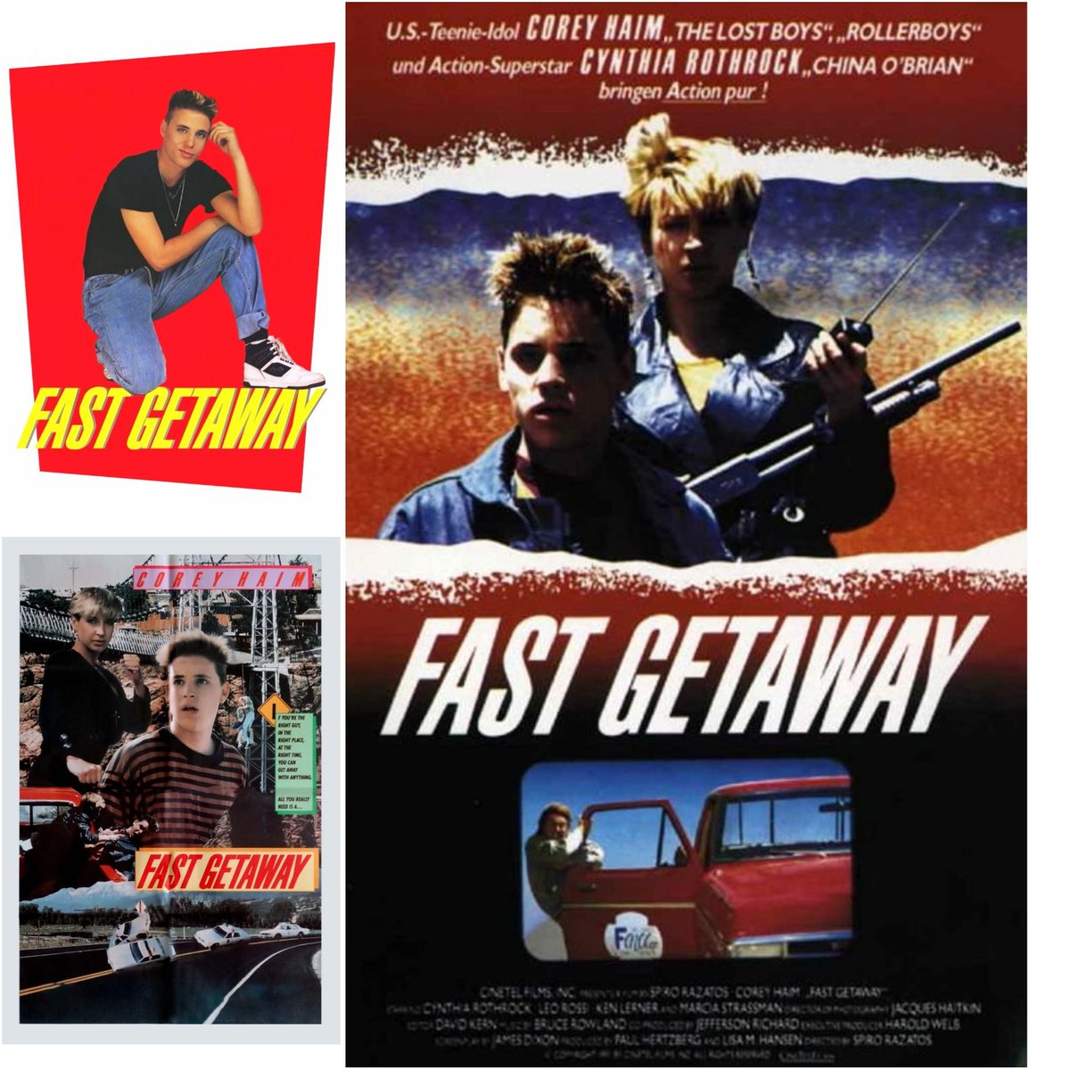 HSSlumberParty's tweet photo. Here the posters and artwork for Fast Getaway. Episode coming soon with @the_mikestir!
#fastgetaway #coreyhaim #thetwocoreys #cynthiarothrock https://t.co/OKyHD7z975