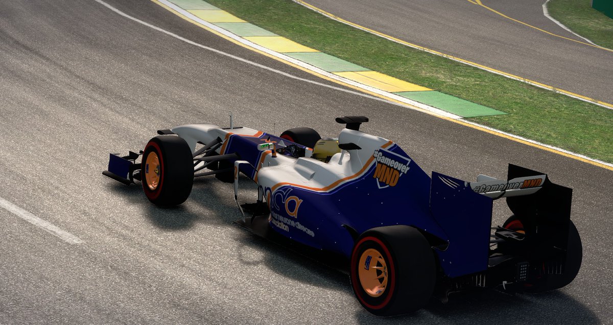 Team_Tuxedo's tweet photo. Here's the car we're using for the #GameOverMND F1 2013 co-op championship - isn't she a beauty? Want your logo on here? Go to https://t.co/7OmG3Qu77F and donate £10 &amp; you can get a place on the car for the duration of the championship! @mndassoc @ScepticalSquiz @hashtagmodsucks https://t.co/J4o7hNfC9Y
