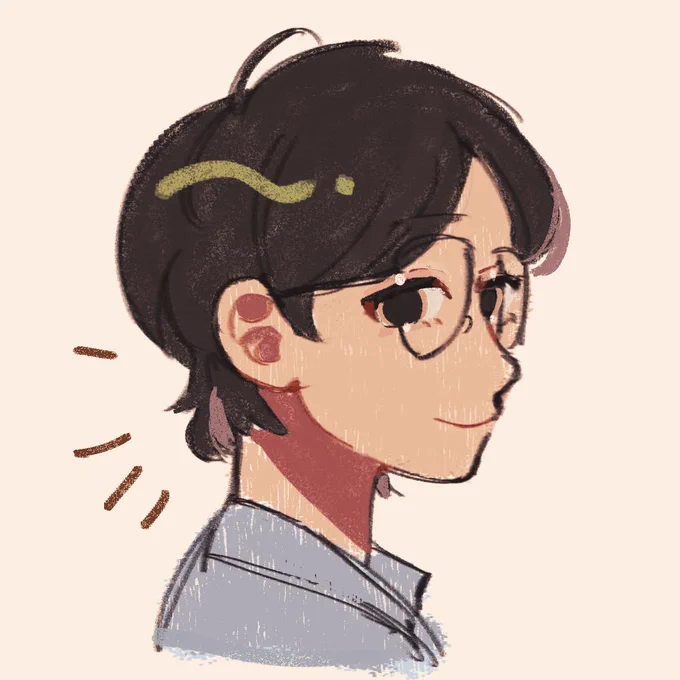 got my hair cut so i doodled a self-portrait 