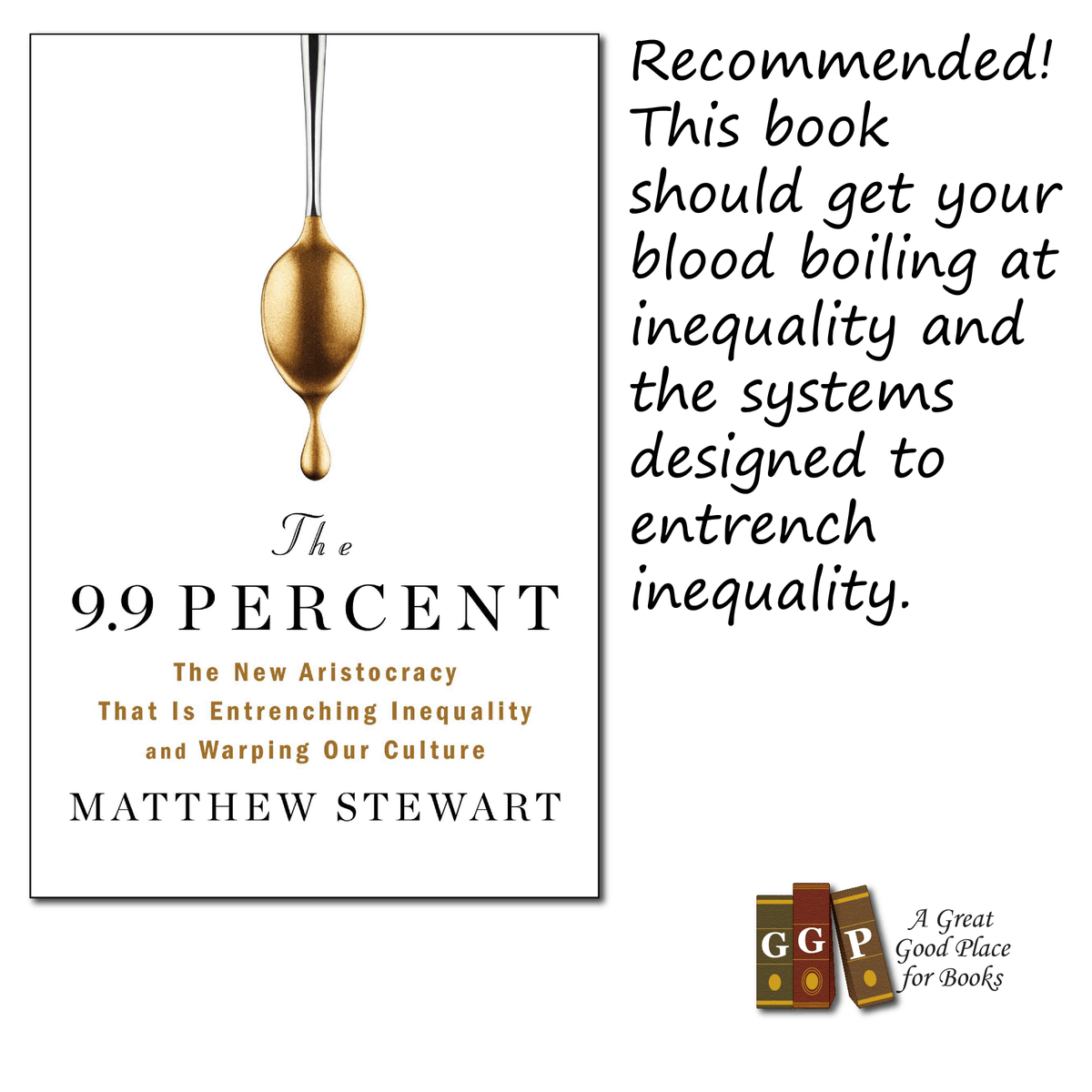 GreatGoodPlace's tweet photo. THE 9.9 PERCENT by Matthew Sweet. Recommended if you want to get your blood boiling at inequality and the systems designed to entrench inequality. Get it from GGP and @librofm at https://t.co/ZOXeN0lY5z
@simonbooks https://t.co/3XpFao0z8Y