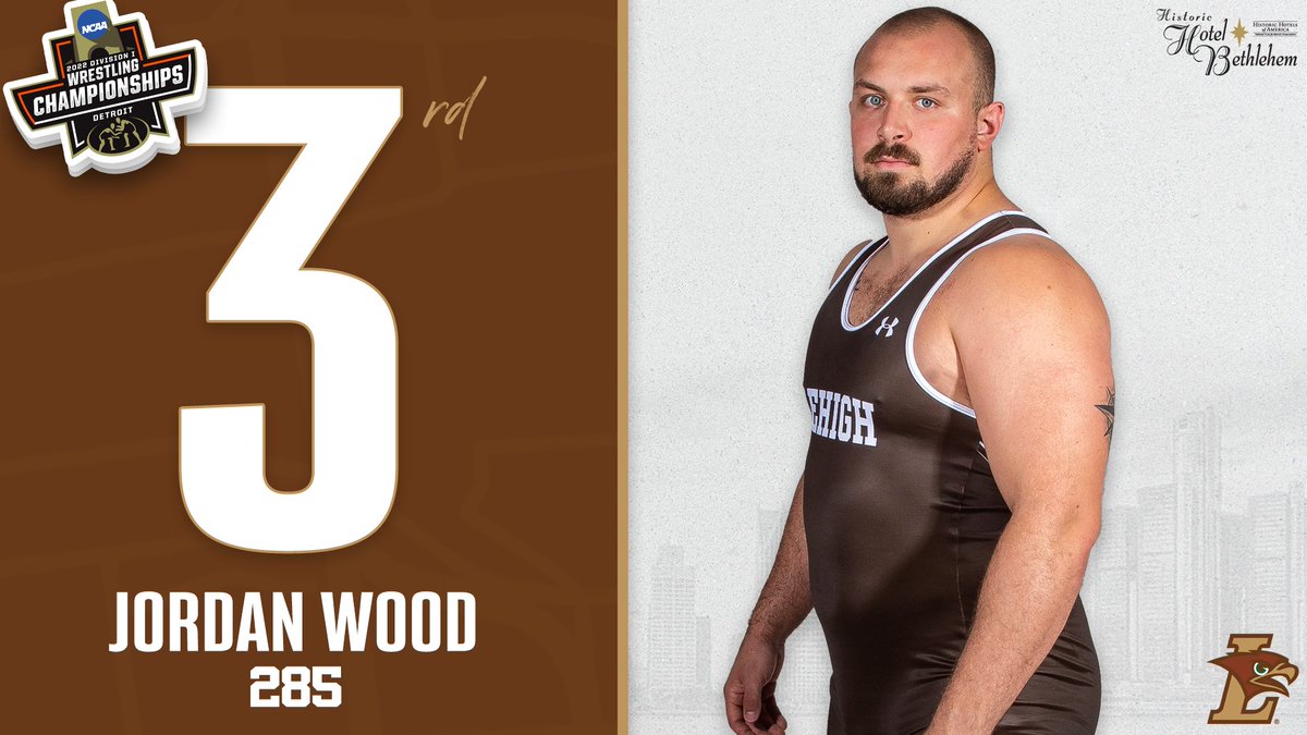 LehighMWREST's tweet photo. Jordan Wood will receive a win by medical forfeit to claim 3rd place at 285! https://t.co/rvXDAhMMpD
