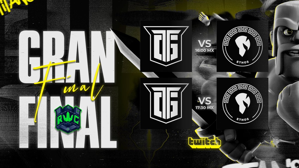 #CR | Gran Final🟡

Todo estará en juego el día de hoy

🏆 <a href="/RWC_A/">RWC cup</a> 

⚔️ <a href="/ethosCR/">Êthos™</a> 

🔻Final de ida
⏰16:00🇲🇽

🔺Final de vuelta
⏰17:30🇲🇽

#ComeOnGhost👻