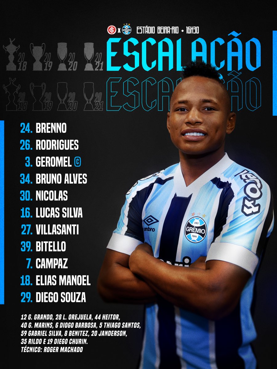 Grêmio FBPA - 📋ESCALAÇÃO DO TRICOLOR! 🇪🇪 #GEBxGRE