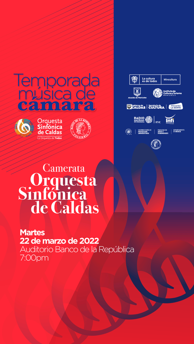 Iniciamos nuestro ciclo de conciertos en el banco de la República sede Manizales con la presentación de la Camerata de la Orquesta Sinfónica de Caldas. 

Los esperamos este martes 22 de marzo a las 7pm
<a href="/Banrepcultural/">Banrepcultural</a> <a href="/udecaldas/">Universidad Caldas</a> <a href="/aceballosm/">Alejandro Ceballos</a> <a href="/patosalazarv/">Patricia Salazar Villegas</a> <a href="/leomarulo/">Leonardo Marulanda</a>