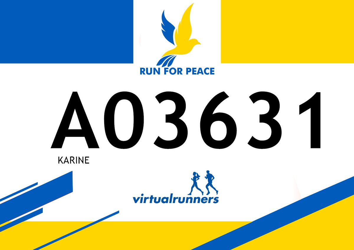 karineincalgary's tweet photo. My small contribution towards #peace in Ukraine #runforpeace #runforukraine #10k #nevergiveup #running #virtualrunners #calgaryrunning https://t.co/Lzkx54EmeL