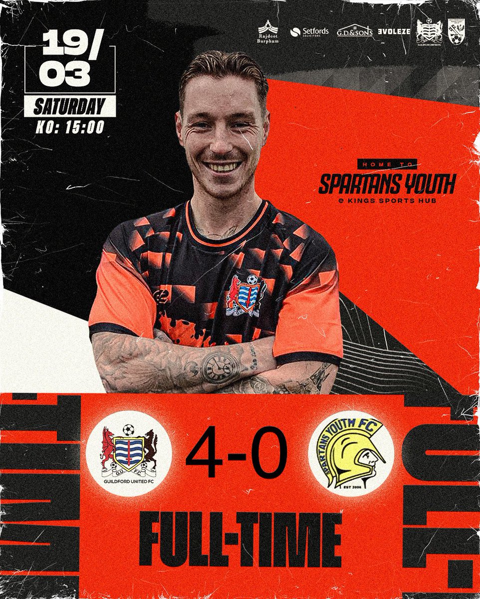 GuildfordUnited's tweet photo. ⚽️FULL TIME⚽️

A controlled performance see’s us take all 3 points. 

Goals from…
@ryanbell08 ⚽️⚽️
@JJFaulkner10 ⚽️
@ndwyerpe ⚽️

🎯
@Staka_1 🎯
@ryanbell08 🎯🎯
@BPamment92 🎯

🍾- @ryanbell08 with 2 goals and 2 assists https://t.co/FBekHe7grk