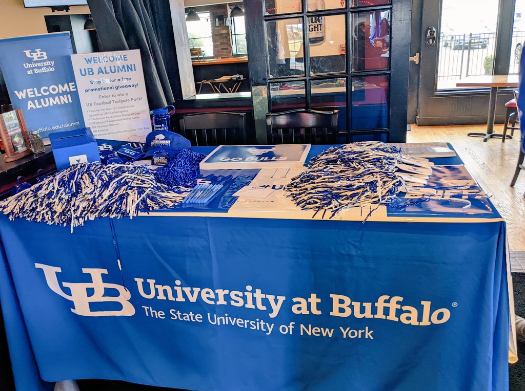 ubalumni's tweet photo. Almost game time!! Meet us at the Anchor Bar on Maple, #UBuffalo! ๐๐ค Best of luck @UBwomenshoops! #UBhornsUP #UBDancing https://t.co/fNgluFxnbQ