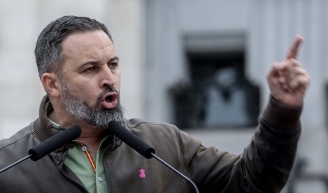 anluma99's tweet photo. El discurso de Abascal ya es abiertamente neonazi: ha calificado a UGT y CCOO como los "enemigos del pueblo" https://t.co/UH4U9KINz9