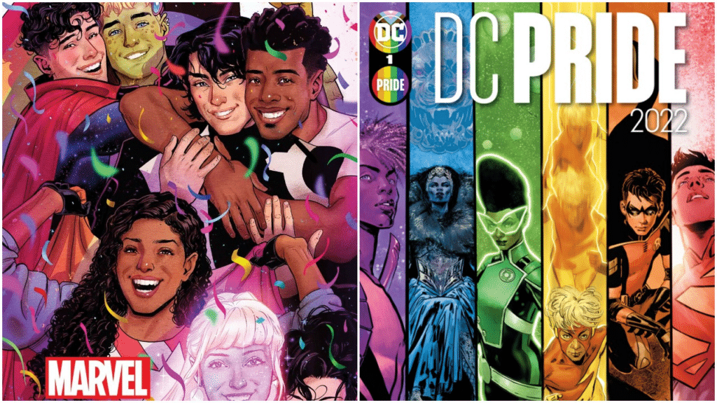QueerSciFi's tweet photo. Marvel and DC Comics have revealed their special edition covers for Pride Month 2022.
https://t.co/QJmZkYMND7
#queerscifi #dccomics #marvelcomics #prideissue #coverreveal https://t.co/aEcoZ7Fskb