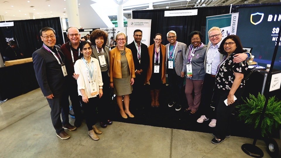 CSUOhioProvost's tweet photo. ⁦Cleveland State was out in force @WiCyS2022! #womenincybersecurity #EngagedLearning https://t.co/BD2aDmJZtX