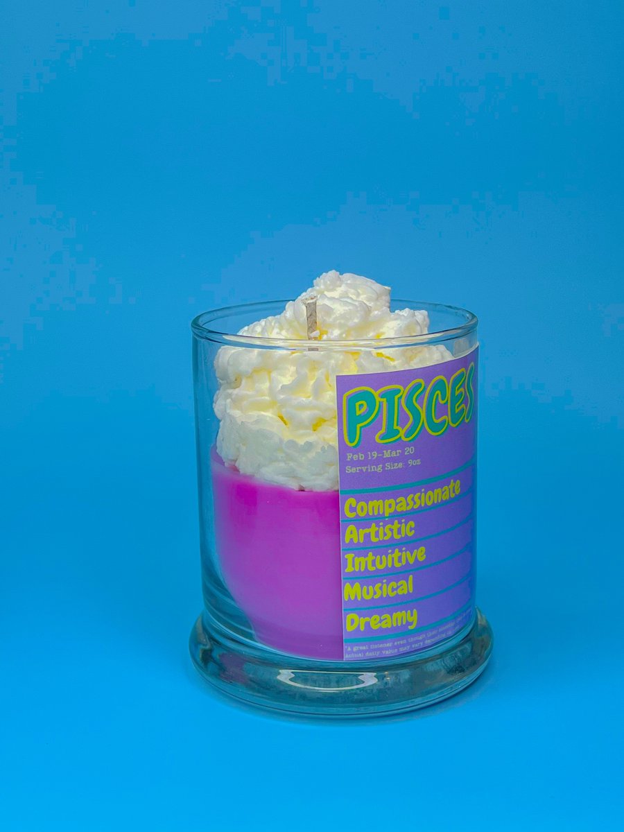 ♓️Lovely birthday wishes to all the PISCES out there as your month come to an end. Star sign candles available on our website blizzamour.com. Smells just like a birthday cake.🎂 
#horoscope #zodiacsigns #pisces #starsigns #candles #smallbusiness #buycandles