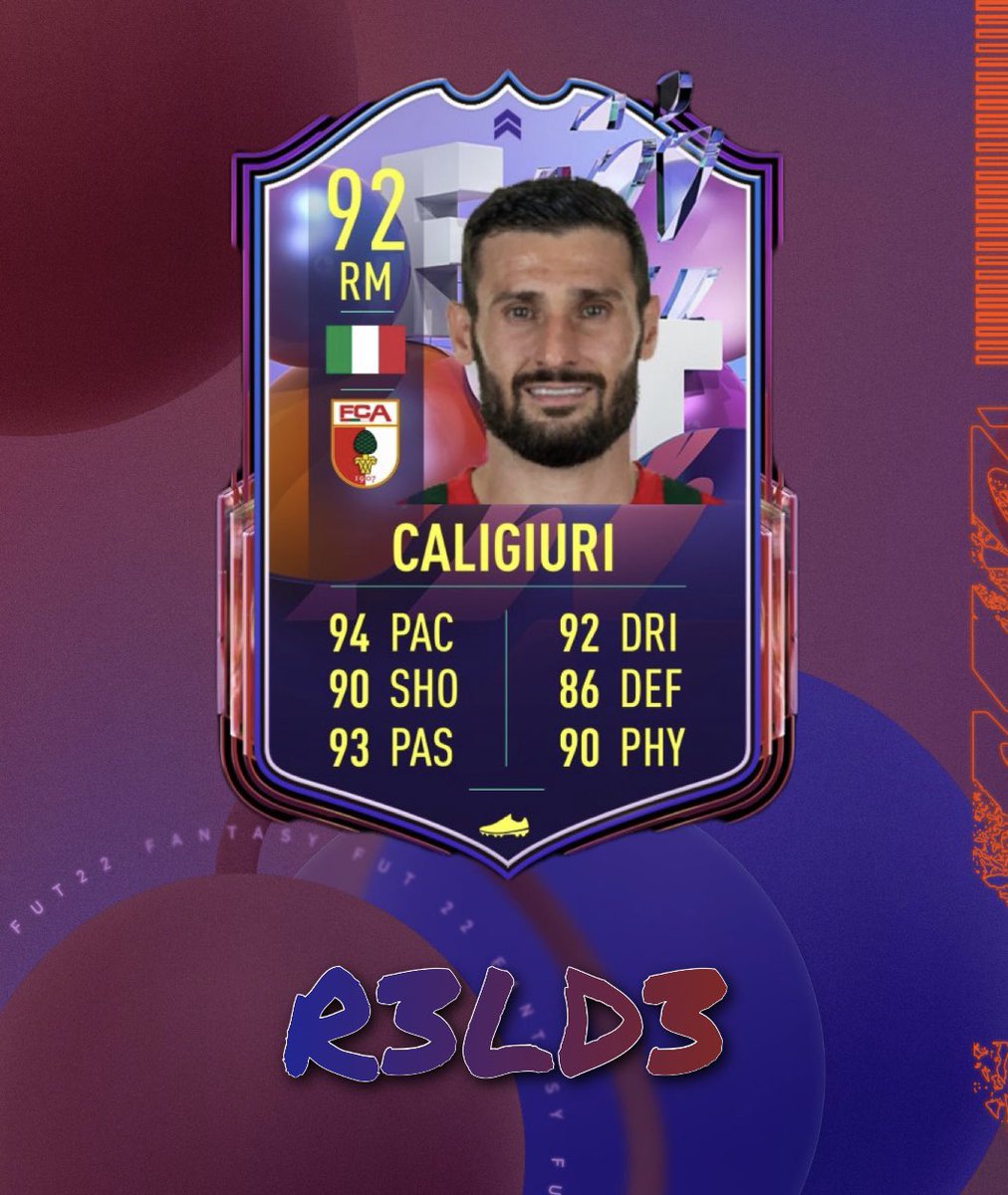 r3ld3's tweet photo. CALIGIURI WITH THE +3 
This is a must do for only 55k 
#football #FIFA22 #FUT22 https://t.co/7EzKjKfkfz