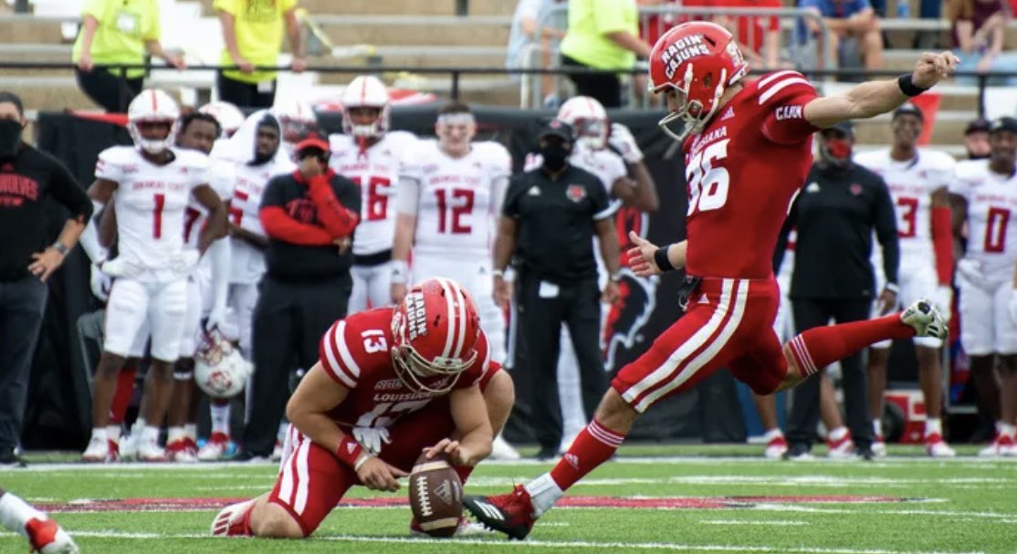 After a great visit and talk with <a href="/michaeldes1/">Michael Desormeaux</a>, I am grateful to announce that I have received an offer to the University of Louisiana! #GeauxCajuns🌶
<a href="/leg12tim/">Tim Leger</a> <a href="/CoachPaschall/">Luke Paschall</a> <a href="/maxarnoldjr/">Max Arnold Jr</a> <a href="/KohlsKicking/">Kohl's Kicking Camps</a> <a href="/HKA_Tanalski/">Adam</a> <a href="/Coach_Radke/">Luke Radke</a> <a href="/OneOnOneKicking/">OneOnOne Kicking Camps🏈</a> <a href="/BFentress/">Brad Fentress</a>