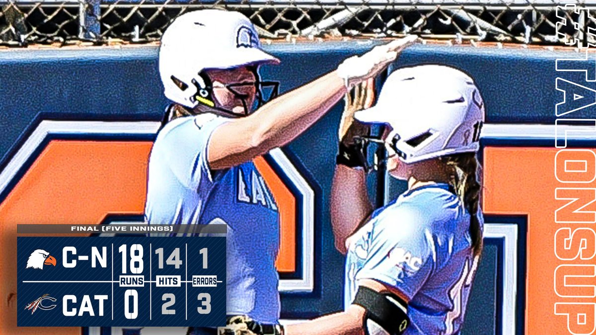 Carson-Newman Athletics (@cn_eagles) on Twitter photo Absolute dominance in Salisbury
🦅 <a href="/cnsball/">Carson-Newman Softball</a> 18
🔵🔴 <a href="/CatawbaSoftball/">🥎Catawba Softball🥎</a> 0
FINAL Absolute dominance in Salisbury
🦅 <a href="/cnsball/">Carson-Newman Softball</a> 18
🔵🔴 <a href="/CatawbaSoftball/">🥎Catawba Softball🥎</a> 0
FINAL