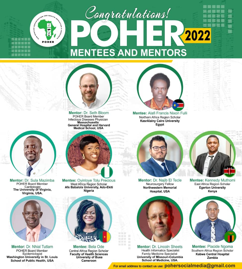 🪘🥁🔈
Thank you to our 2022  POHER mentors!

Our mentees are paired with a mentor.🏆

@lincolnsheets  @Najibeltecle @SethMBloomMDPhD  @mazimba_sula @NhialTutlam 

@BelaOde1  @ken_neurons @NikieFrank 

#mentorship  #mentoringprogram #youthleaders #africa