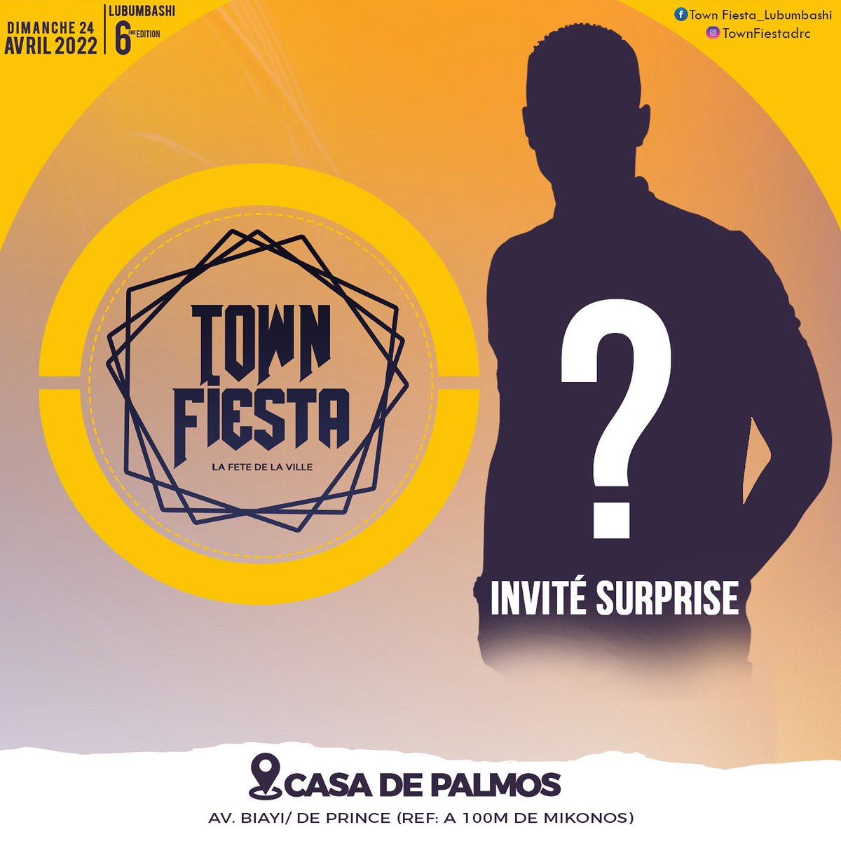 fiesta_town's tweet photo. Sauriez-vous deviner l’invité surprise qui se cache derrière cette image 🤔🧐  NB: Il n’est pas de Lubumbashi 😉✈️  Rendez-vous le 24 Avril 2022 TOWN FIESTA 6ème Édition 🔥🎉🎡 https://t.co/6KcbwbD4Cg