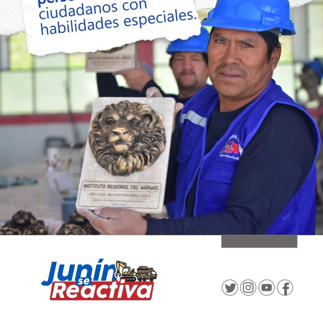GobiernoJunin's tweet photo. 🔵🔴 [#JunínSeReactiva] 
✅La región Junín dejará de ser exportador de mármol en bruto y entregará productos acabados para el mundo. @MINPRODUCCION https://t.co/EBHePlBkqk