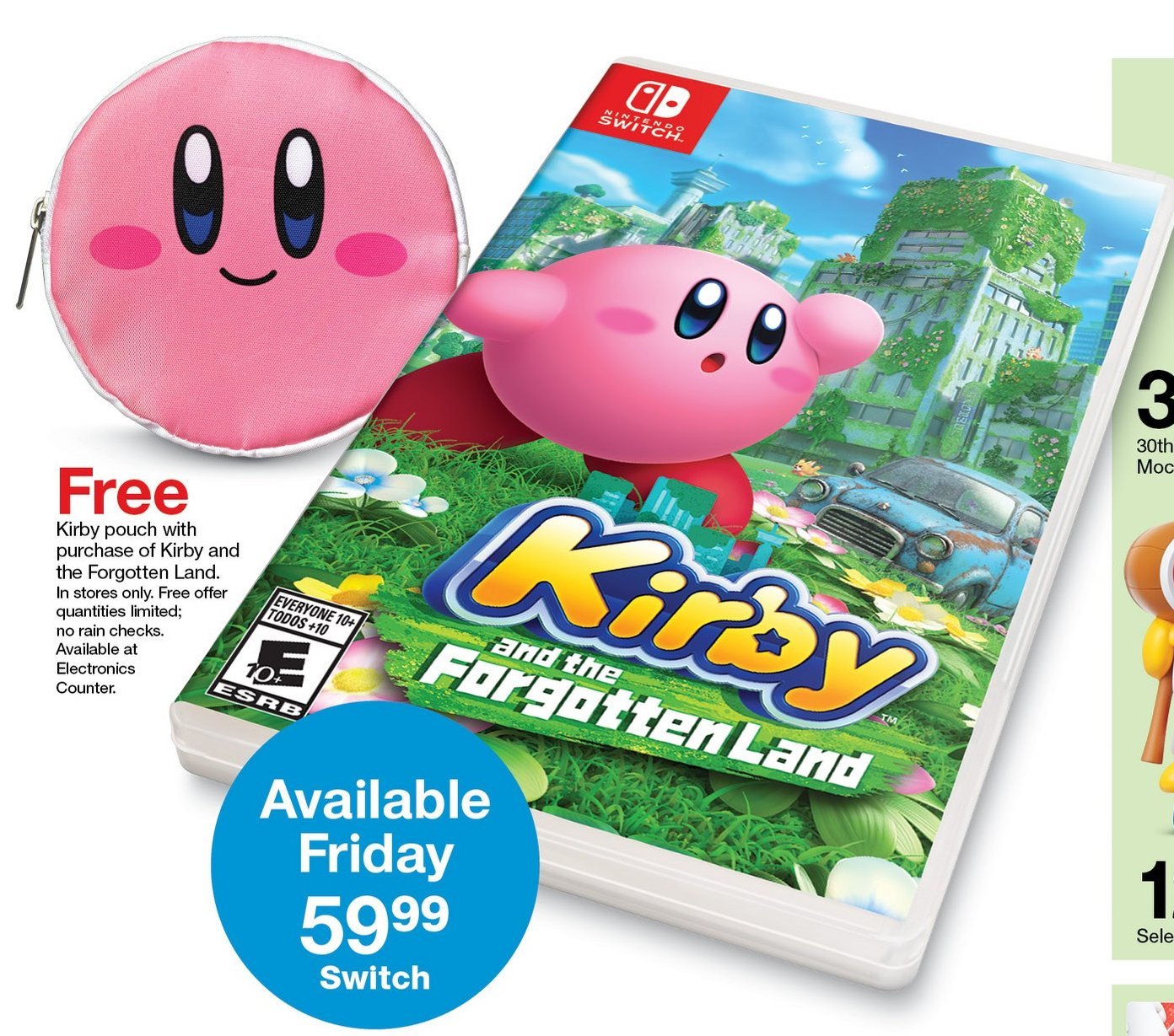 Kirby and the Forgotten Land with Pre-Order Bonus Kirby Popsocket -  Nintendo Switch 