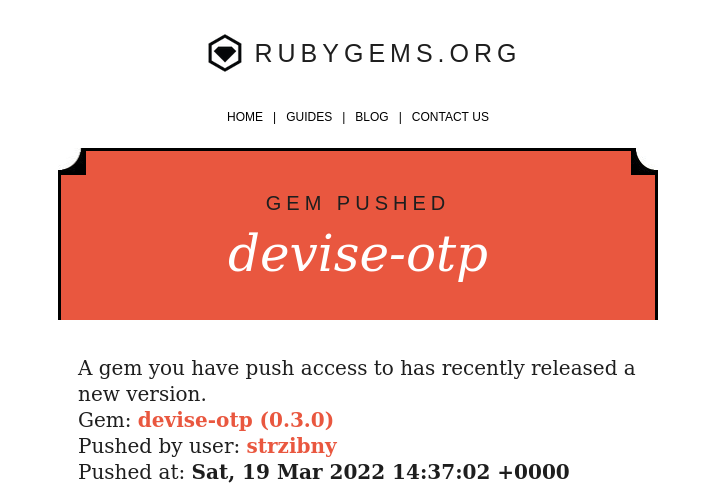 strzibnyj's tweet photo. 🎉 Devise::Otp 0.3.0 is here with support for Rails 7 and Turbo. Retweets appreciated! https://t.co/1amXeA5OKm