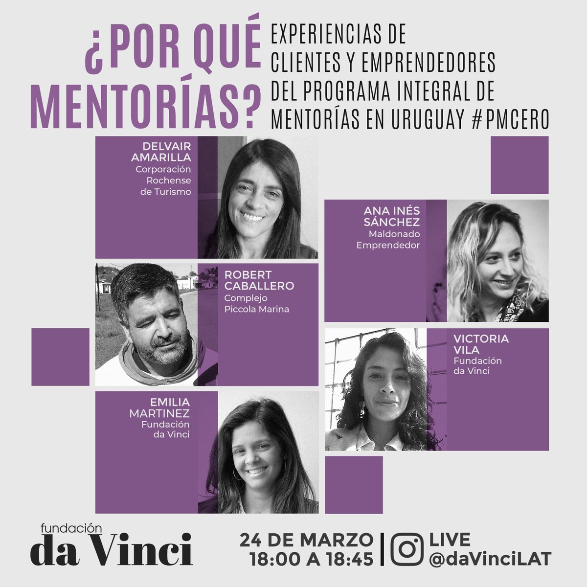 ¿Por qué Mentorías? 24/mar desde 18h (gmt-3) invitamos a un nuevo vivo para conversar sobre el valor de las mentorías de negocio, también sobre la situación de las MIPYMES especialmente en el interior del país. #PMCERO

Puntual por instagram.com/daVinciLAT