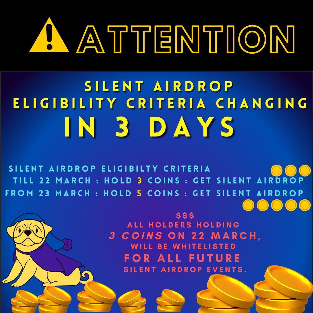 Khaiilaaa's tweet photo. 🐾DOG GIVEAWAY🐾

🎉Eligibility Criteria Increasing for Silent Airdrop from 3 Coins to 5 coins.💫⭐️

8 WINNERS OF 1 $DOG EACH

✔️Follow Me, @TAPAN314 And @DogeNftL
✔️❤️ and retweet
✔️Tag 3 friends

TL->https://t.co/QO1VAf7DAz

I'll Announce The Winners in 48 Hours🏆 https://t.co/pqMaCDDQbw