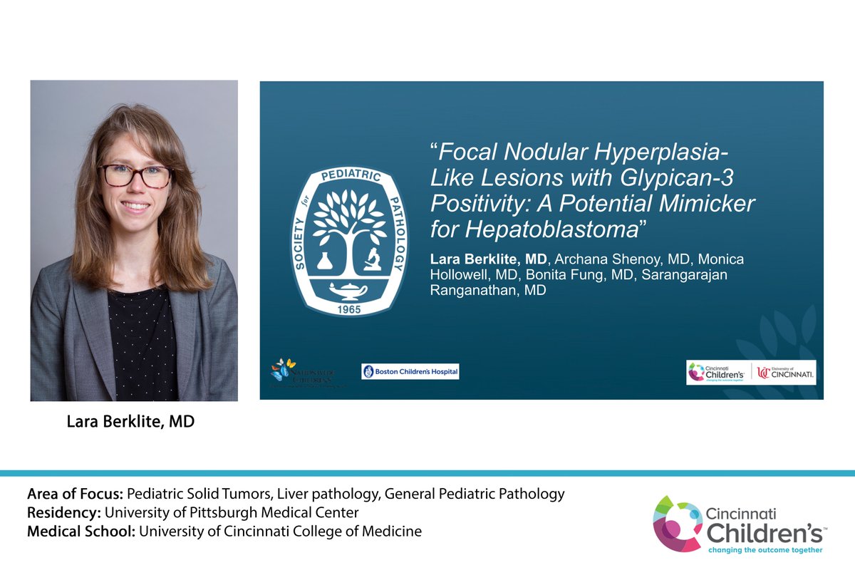 Our fellow, Dr. Lara Berklite @BerkliteLara  will present her collaborative research work at the <a href="/SocPediPath/">Soc. Pediatric Path.</a> virtual 2022 spring meeting. Please join us:

Platform Session II – GI/Cardiac
2:20 PM – 2:35 PM EDT
Saturday, March 19th, 2022
 #PediPath #SPPspring2022