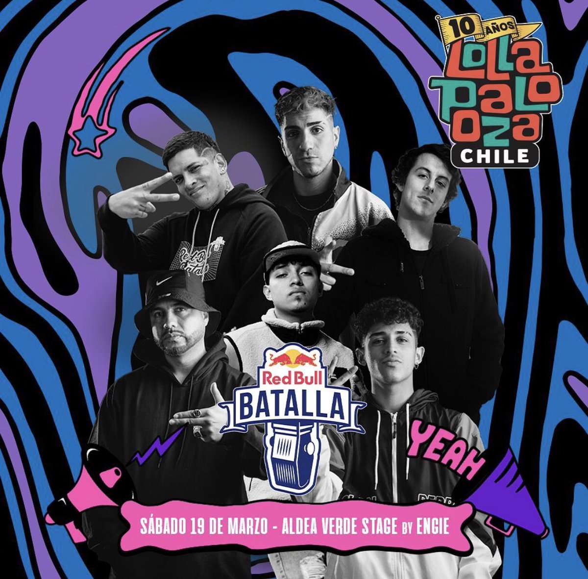 fansdejaze's tweet photo. 🗣Hoy a las 16:30 (hora chilena) vuelve #LollaCL con una exhibición especial de @redbullbatalla 

•Los freestylers Que estarán participando

@martin.acertijo 
@jokkerliricis 
@basekghost 
@vallest_rap 
@klan 
@jaze.oficial 🔥 https://t.co/PuFLOEfkO3