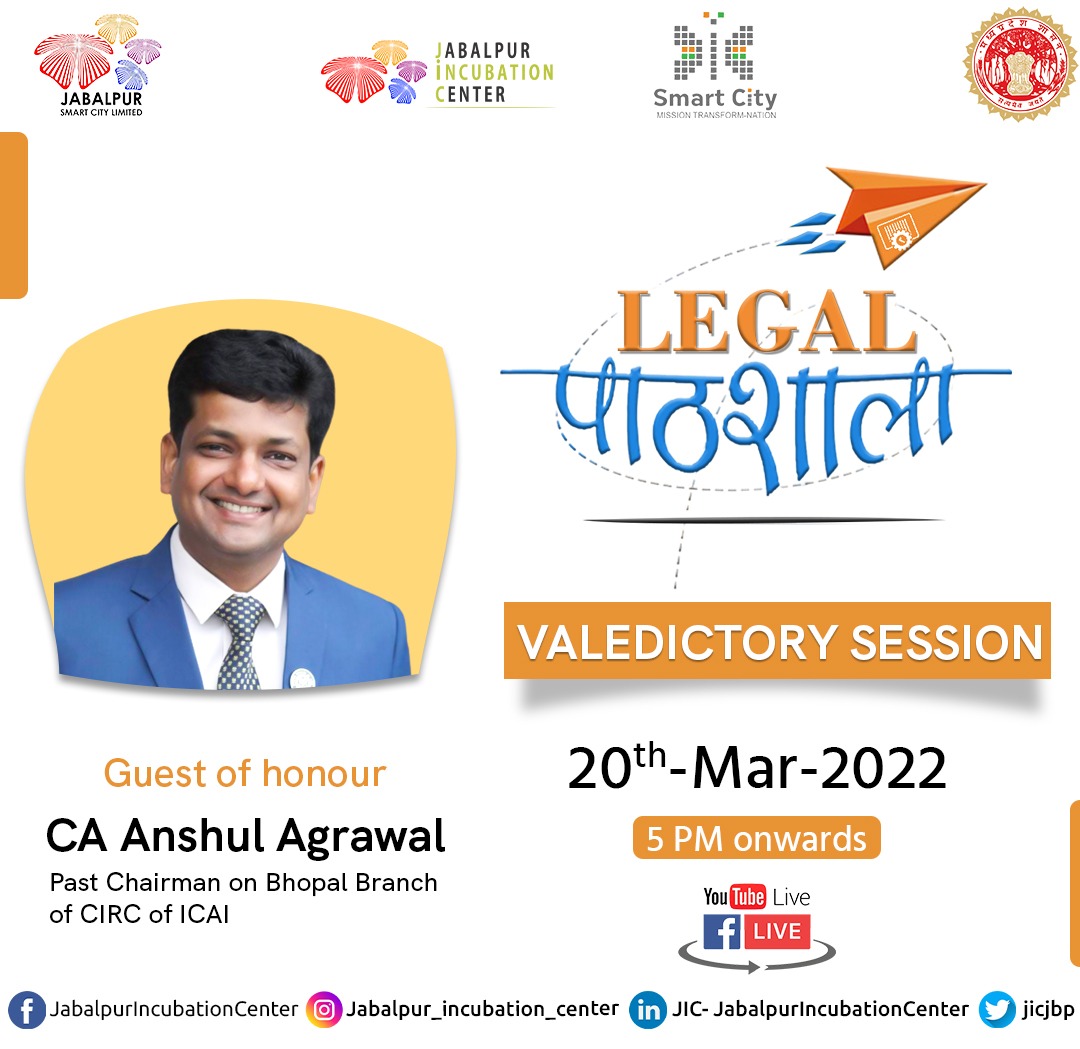 IncubationMS's tweet photo. #ValedictoryCeremony
It brings us great pleasure to inform you that on March 20th, 2022, we will be concluding 15-day FREE Legal-Focused Training Program.
We welcome CA Anshul Agarwal
LIVE on https://t.co/SlVL2u0TZ6 at 5:00 p.m
#LegalPathshala #JIC #IM https://t.co/sSuQTPfjJz