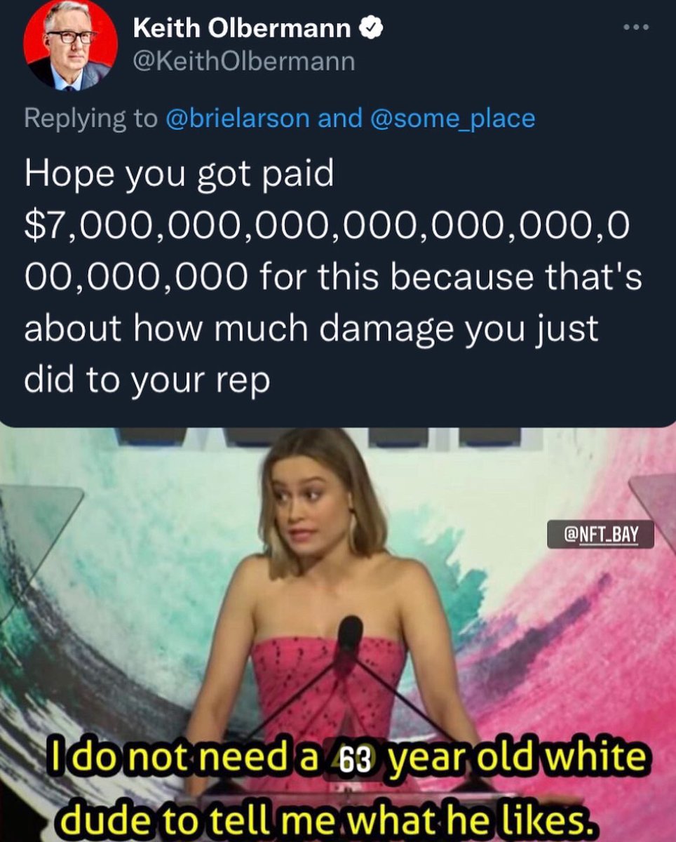 The wonderful <a href="/brielarson/">Brie Larson</a> has been an early champion of NFTs, blockchain technology, and web3.0 - some folks must have believed we cared about their opinion. 

Should we check back in 12 months?

Let’s just chill and let everybody be happy. Much love ❤️.

#nft #nftart #nfts