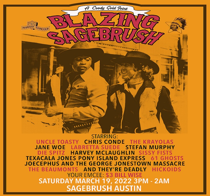 tomtrusnovic's tweet photo. SAUSTEXSW!! all day &amp; night at sagebrush w/.. well, everybody basically!  BE there, bebbeh!!

EVENT:
https://t.co/JFEgoDvGNA

#hickoids #saustexrecords #trusnovic https://t.co/sECxVgPUhD