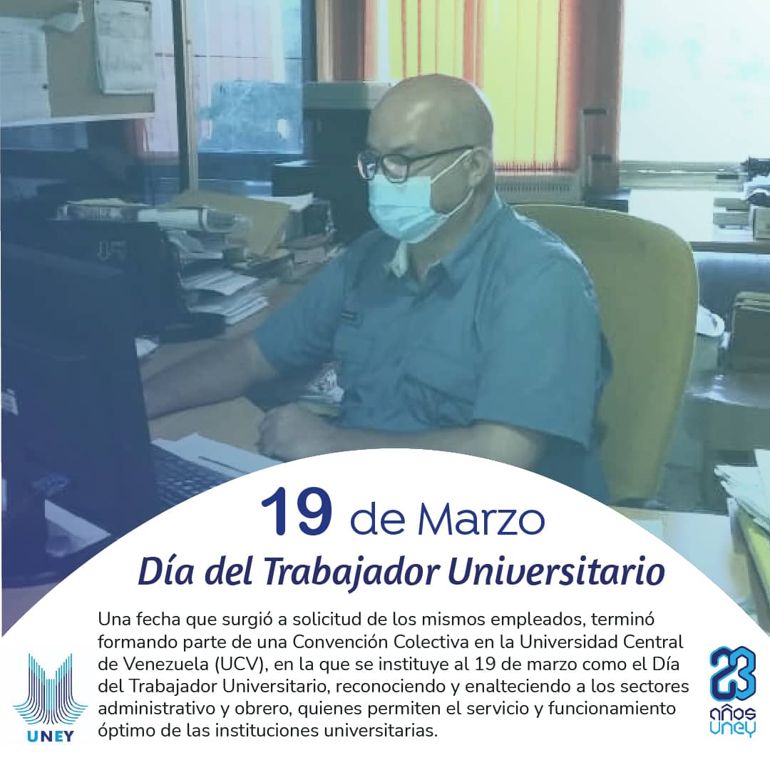 #Hoy celebramos el día del Trabajador universitario. Valga la ocasión para enaltecer el compromiso y empeño en su exelente labor, en especial a nuestros trabajadores de la <a href="/uney_oficial/">UNEY</a>. @TibisayLucena8 <a href="/JLEONYARA/">JULIO LEÓN</a> <a href="/arbolve/">ArbolVe</a> <a href="/AbgManuel/">Manuel R. Muñoz B</a> <a href="/marioyovera/">Mario Yovera</a> <a href="/AbgManuel/">Manuel R. Muñoz B</a> <a href="/PrensaUney/">Prensa UNEY</a>