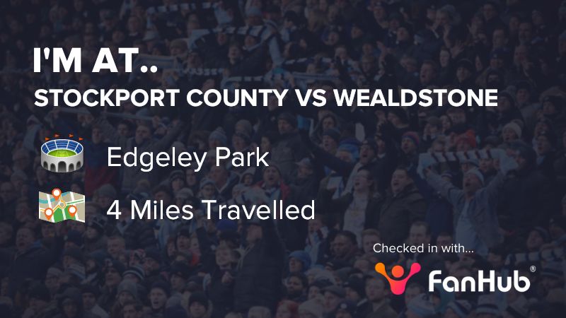 blckjstr's tweet photo. I've checked in at the Stockport County vs Wealdstone game with FanHub! 🙌 https://t.co/MUu5WIpWnv