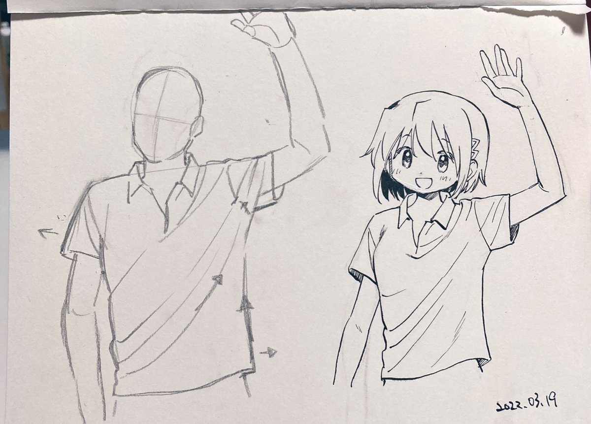 P7 模写+
男性モデルの絵をベースにしたせいで左乳の存在が消えてごめん 