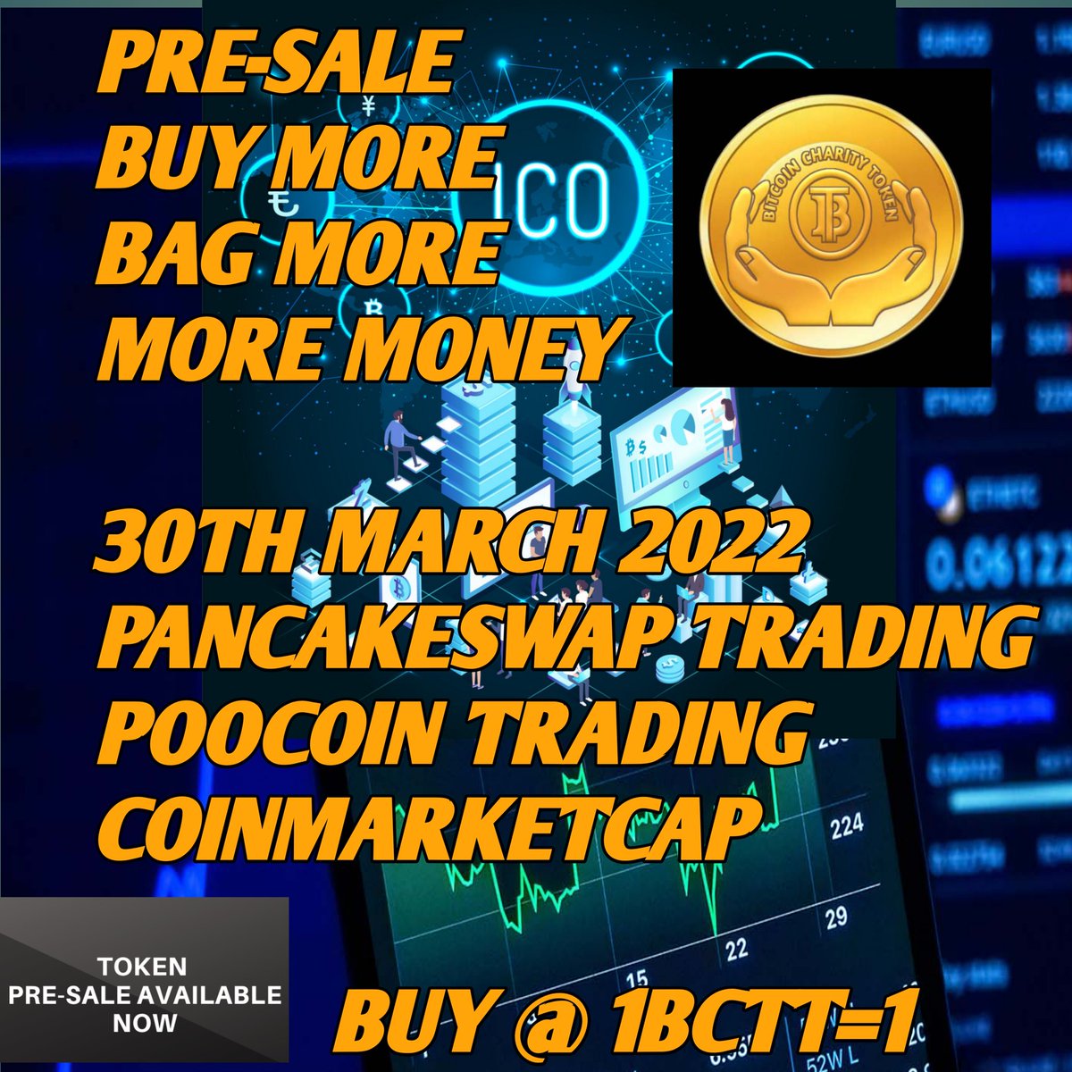🌟🌟THE FUTURE IS ALREADY HERE🌟🌟
It belongs to those who believe and hold BITCOINCHARITY today.

💥💥 Buy And Hold Now: bctt.live
💸💸 Best Price: 1 BCTT=$1

TOTAL SUPPLY: 985,000,000 BCTT 

🐶 Token Contract:
0x802e097befa4806989b2d01a17f58d78a44c4be3