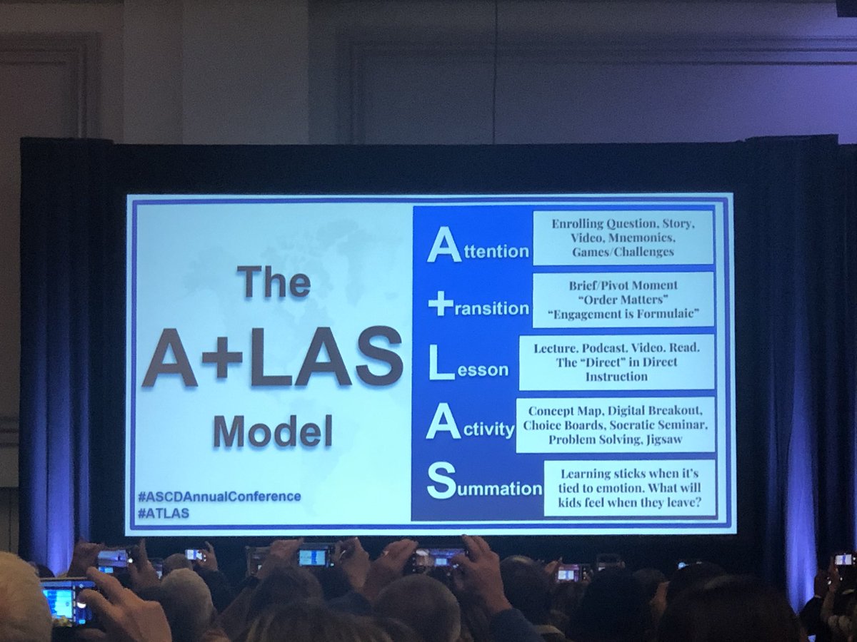 “The emotion kids feel when they enter the classroom should not be boredom. The emotion kids feel when they leave the classroom should not be failure.” #ASCDAnnualConference #ATLAS
