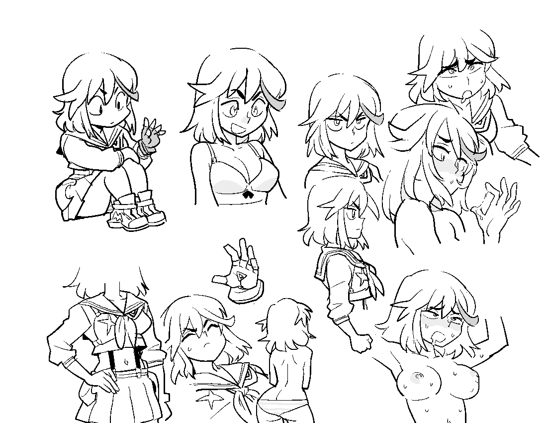 [R-18] キルラキルらくがき #キルラキル #纏流子 #満艦飾マコ #蟇郡苛 #蟇マコ https://t.co/KF9q6VrDyp 