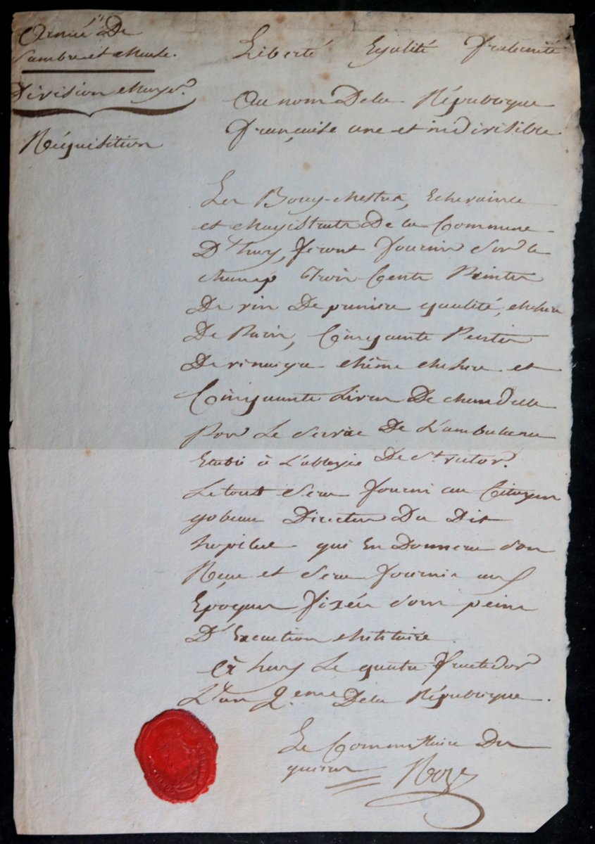 ChadbourneAntiq's tweet photo. Révolution aout 1794, commissaire des guerres Roze ordonne aux administrateurs commune d'Huy (Belgique) fournitures pour l'Hôpital ambulant militaire établi dans le couvent des Bénédictines à St-Victor. #France #Belqique #Révolution #histoire #Huy #militaure #18eme #hopital https://t.co/Rz85VX92jp
