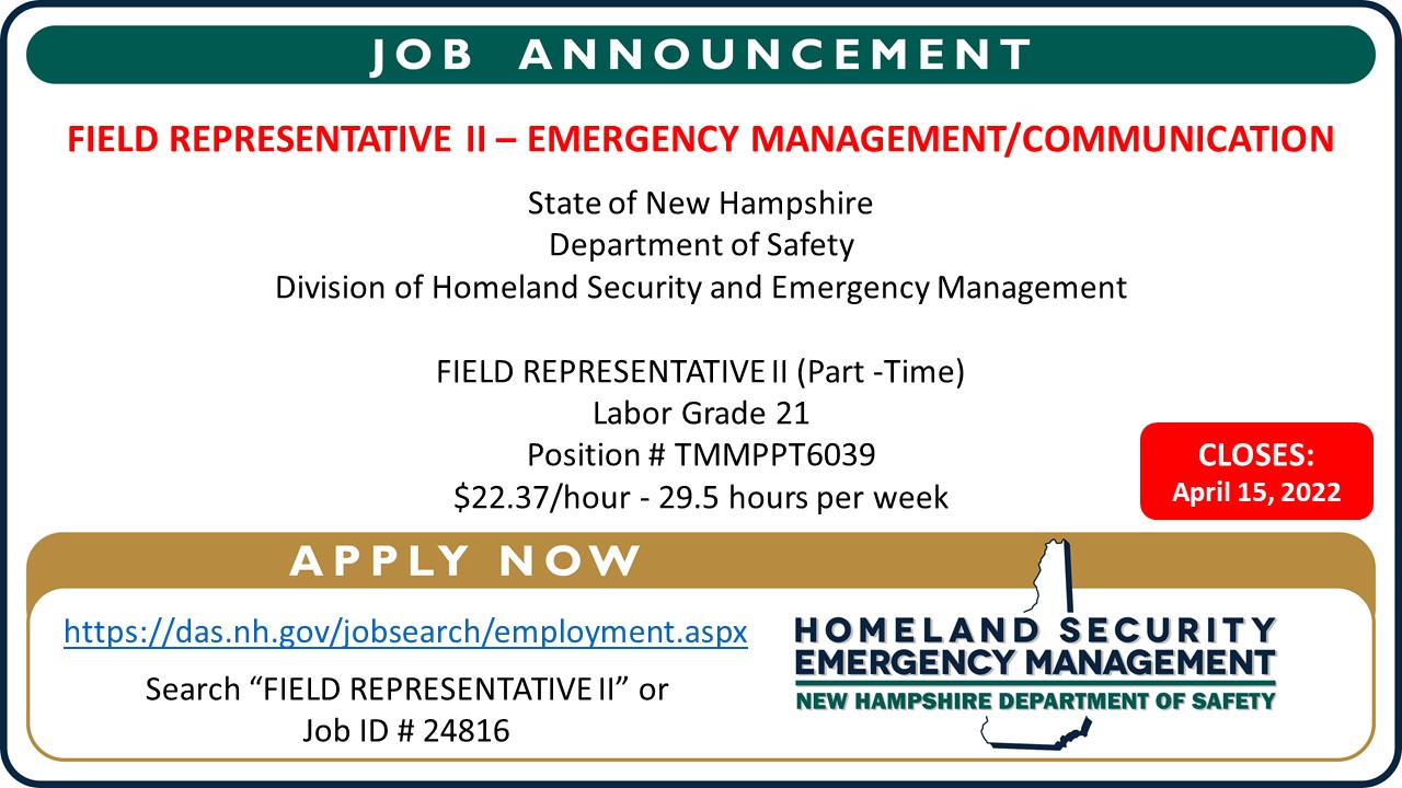 NH Homeland Security and Emergency Management on Twitter "We're hiring
