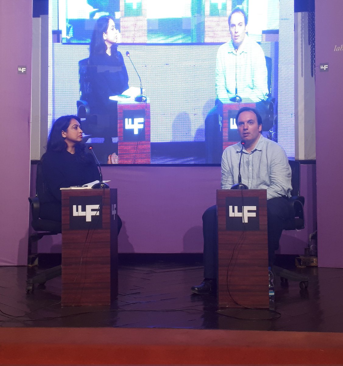 SohailParvaiz's tweet photo. @ClarkWriting book #thekeyman launch at #LLF2022. Turns out to be a better book than #theranos #elizabethholmes. Spot on session! Congratulations 👏👏👏 https://t.co/1fXxDAEATL