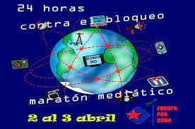citmacuba's tweet photo. El canal Europa por #Cuba patrocina un maratón mediático de 24 horas ininterrumpidas para los días 2 y 3 de abril próximos, con el propósito de exigir el levantamiento del genocida bloqueo económico, comercial y financiero impuesto por Estados Unidos al pueblo cubano. @citmacuba https://t.co/S3psLVr075