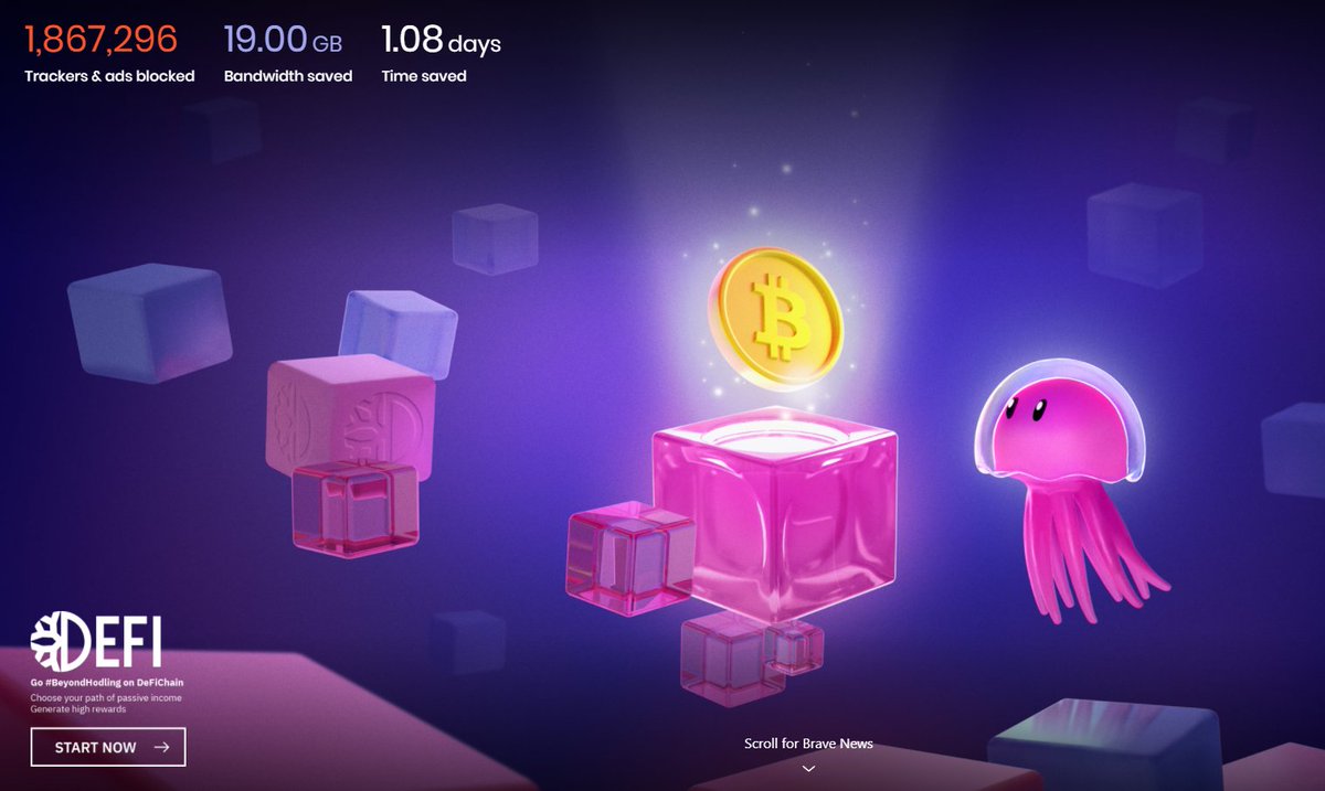 Still love the <a href="/brave/">Brave</a> new tab ads. This one from <a href="/defichain/">DeFiChain</a> is great, don't know much about defichain but gonna check it out.