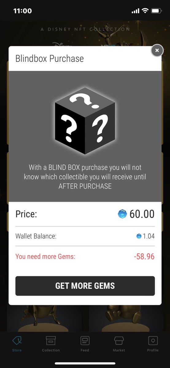HookMango's tweet photo. @veve_official @Disney I landed the drop, put more gems in and they never get registered so I lose the drop. This is the second time this happens to me. https://t.co/bNo3hDI0ot