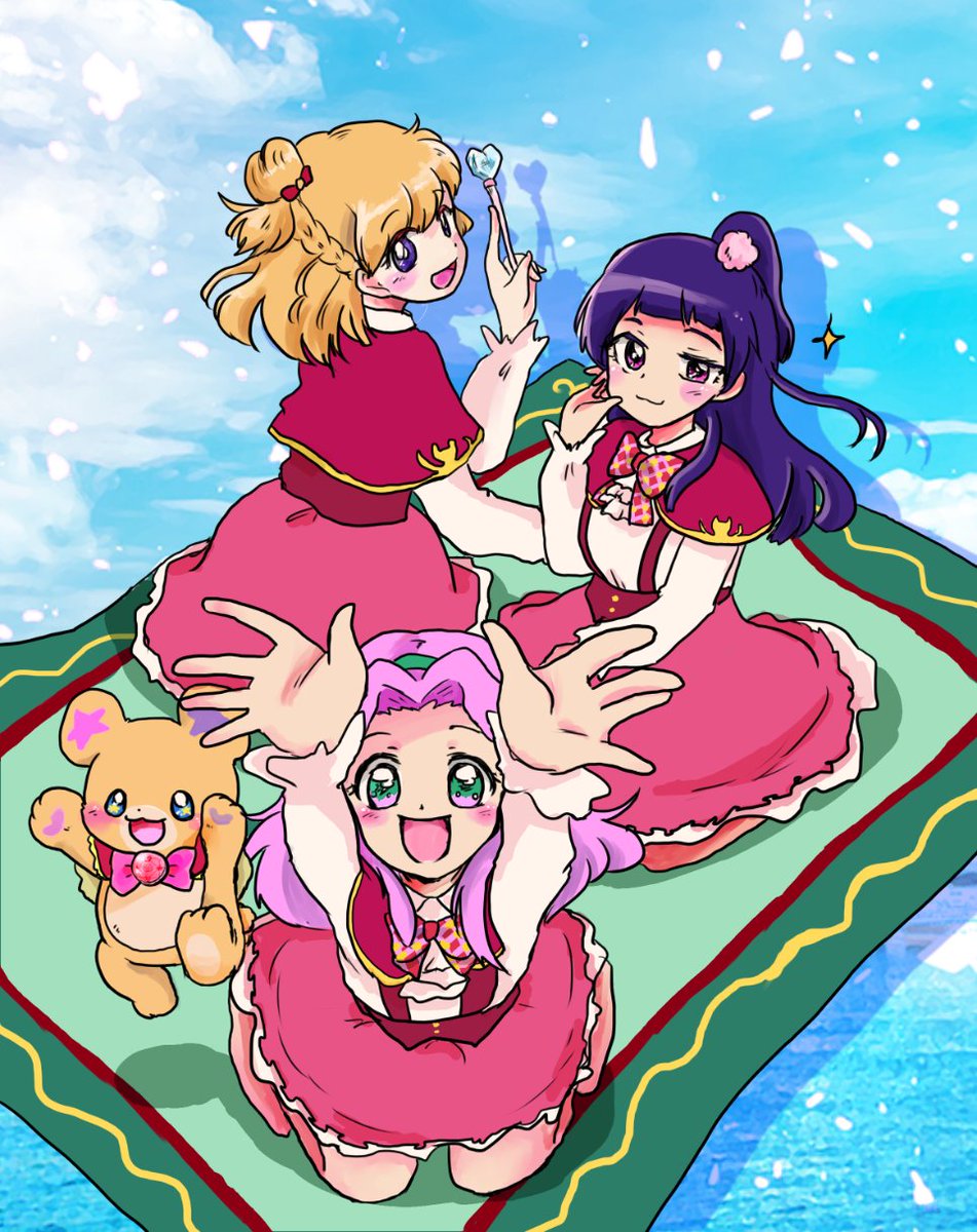 朝日奈みらい ,十六夜リコ 「まほプリだいすきだ…(過去絵…… 」|もやし🐻のイラスト