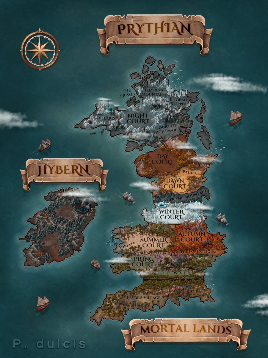 Just my semirealistic take on the map of Prythian from ACOTAR series. accou...
