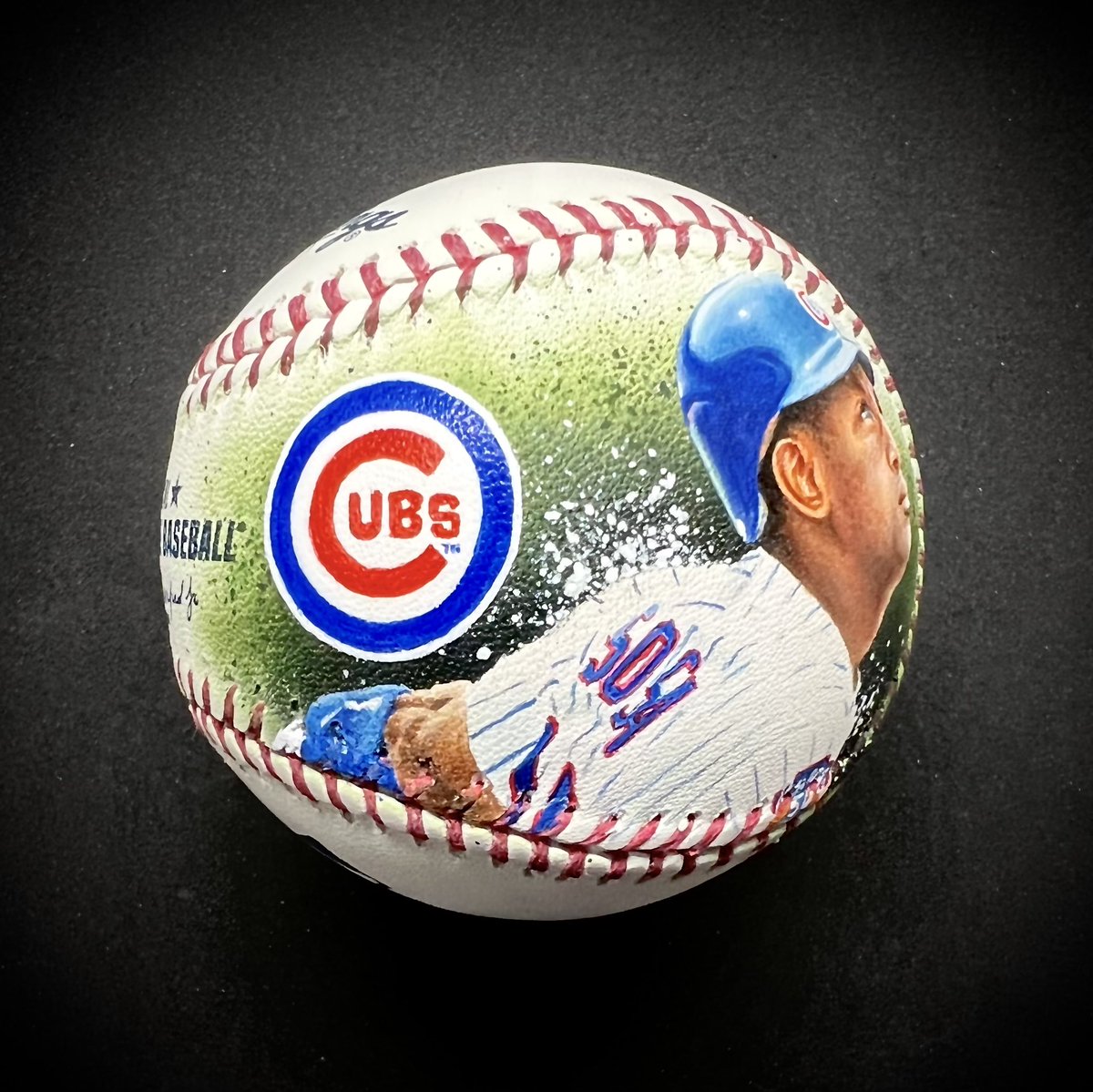 jtroutpaintings's tweet photo. Painted Baseball of Slamming Sammy Sosa all finished.
[airbrush &amp; acrylic paint]
@Cubs #mlb #CubsNation #sammysosa #sportsart #sportsartcollectible #paintedbaseball https://t.co/UcYh0A3i1H