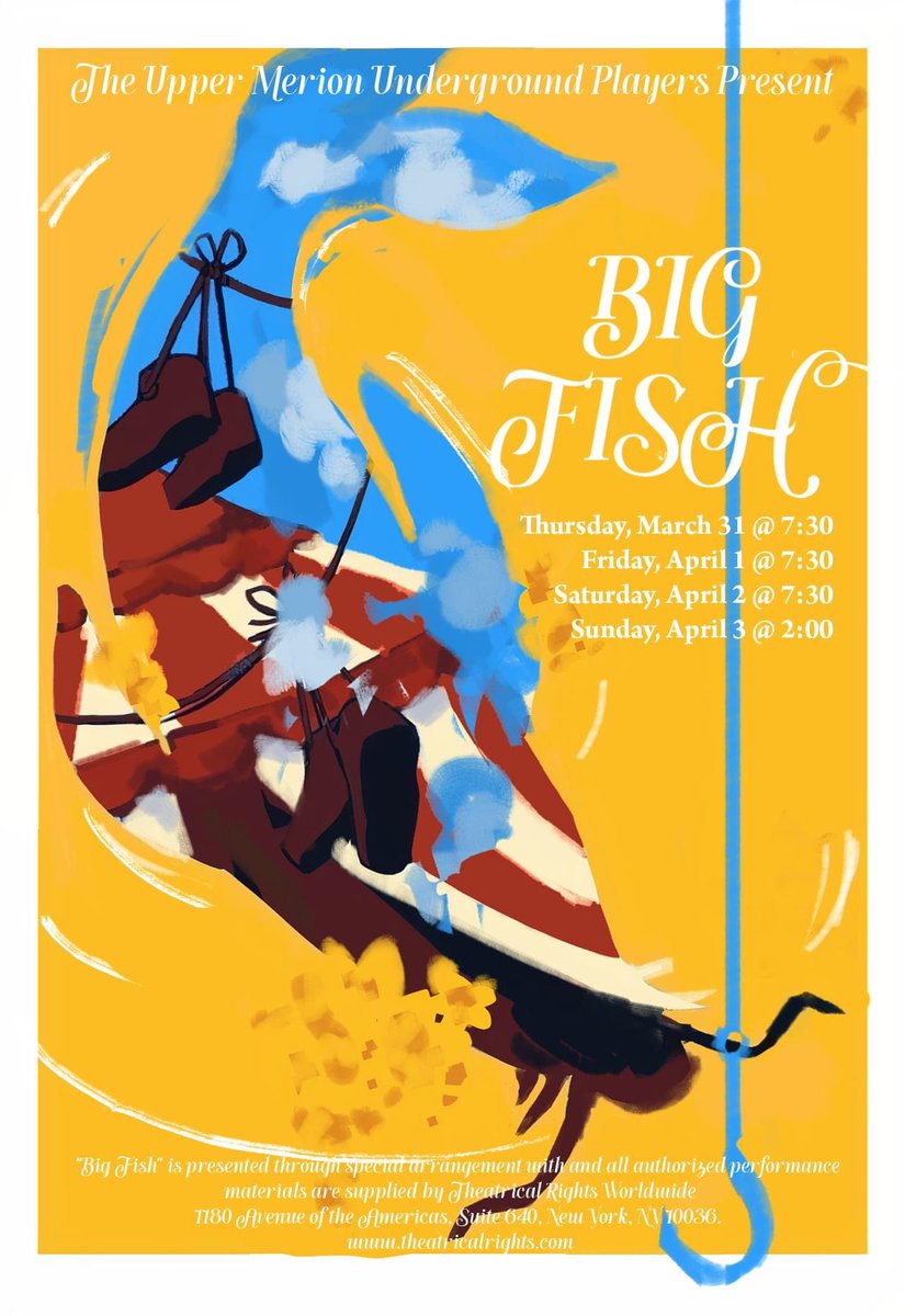 UMAHS_ATHLETICS's tweet photo. We are 2 weeks away from the Underground Players performance of Big Fish. Shows run March 31, April 1, April 2 at 7:30 and April 3 at 2:00. Tickets are $12 adult and $10 students(gr.5-12) , $8 for Seniors and students (gr. 4 and under). #VikingPride https://t.co/OUqHjtp1Zx