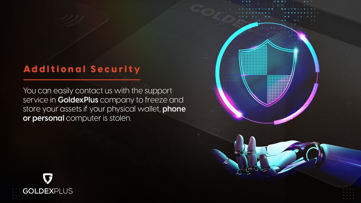 gplusfinance's tweet photo. What makes us who we are, what makes us special? 4/5

You can easily contact us with the support service in GoldexPlus company to freeze and store your assets if your physical wallet, phone or personal computer is stolen.

#goldexplus #everythingsecurity https://t.co/tC8f3FoSyV